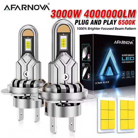 3000W H7 H4 LED Car Headlights Bulbs Canbus 4000000LM U-Shaped Copper Tube Light Turbo Size H11 9005