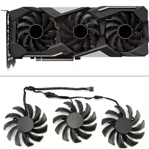 NEW 3PCS 75MM 4PIN T128010SU PLD08010S12HH RTX 2060 GPU Fan For Gigabyte GeForce GTX 1660 SUPER AORU