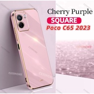 Poco C65 2023 Luxury Phone Case Casing 6D Plating Soft Silicone Shockproof Back Cover For Poco C65 C