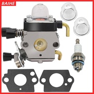 BAIHE 9 Pcs/Set Carburetor Kit, Complete Assembly with Primer Bulb Carburetor Replacement, with Gask