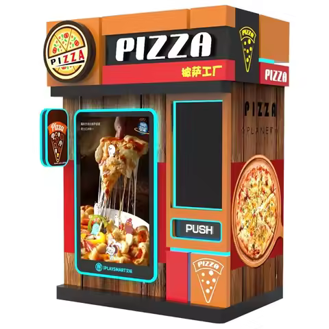 Fast Food Hot Meal Vending Machine 10 Inch Fresh Pizza Vending Machine