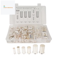 190 Pcs (AWG 8 6 4 2 1 2/0) 2/0-8 Gauge Wire Ferrules Kits Plated Copper Crimp Connector Ferrules Pi