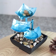 [Almencla11] Indoor Tabletop Fountain River Rocks Feng Shui Flowing Water 3 Tier Fountain