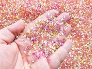 Iridescent Crispy Bingsu Beads for Crunchy (BTL) Slime, Iridescent Straw Beads, 3D Glitter, Slime Su