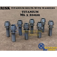 RISK Titanium Bolts with Washers M6x20mm (1PCS)
