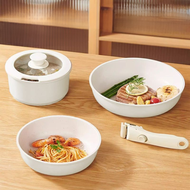 Bộ Nồi Chảo Chống Dính 3 Món Cao Cấp Có Tay Cầm Tháo Rời Bộ 3 Nồi Chảo Bằng Gốm 18cm/20cm/26cm Phù H