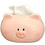 Cute Ceramic Pig Tissue Box Cover, Cartoon Pig Tissue Box Holder, 3D Pig Tissue Storage Case, Tissue