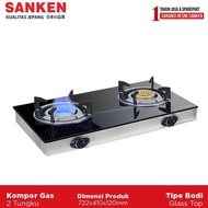 Sanken Kompor Gas Kaca / Kompor Tanam Kaca 2 Tungku - SG363 - FREE ONGKIR Jabodetabek