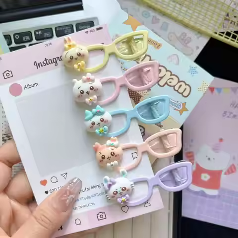 Ji Yi Ka Wa Cartoon Cute Little Eight Glasses Hairpin Hair Clip Sweet Girly Bang Clip Ins Girls' Hai