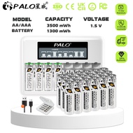 PALO 1.5V AA /AAA  rechargeable  lithium battery  charging door lock battery 8 slots charger