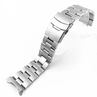 For 2025 new Solid Curved End 18mm 19mm 20mm 21mm 22mm 24mm Stainless Steel Watch Band Silver Black