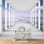 Extended Space TV Background Wall Wallpaper Industrial Style Geometric 3d Wallpaper Three-Dimensiona