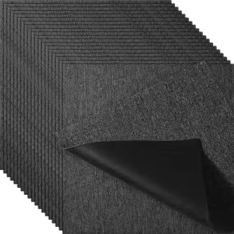 Carpet Tiles Reusable, 20"x 20" Carpet Squares With Padding Attached, Soft Padded Carpet Tiles, Easy