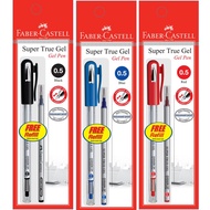Faber-Castell Super True Gel Pen with refill, 0.5/0.7mm (Black/Blue/Red)