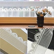 SimpleLife4U White Lace Transparent Removable Wallpaper Border Shop Display Window Sticker Bathroom Mirror Decor Crown