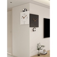 2024 New Style Clock Panda Corner Clock Simple Living Room Double-Sided Corner Wall Clock Panda Doub