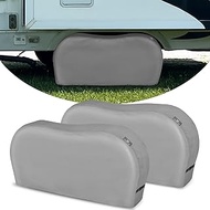 Explore Land Tough Dual Axle Tire Cover for Truck SUV Trailer Camper RV - Heavy Duty Wheel Protector