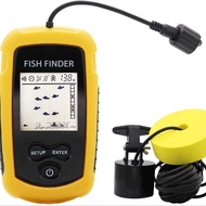 BLACKON Handheld Portable Fish Finder Castable LCD Screen Wired Fish Finder Sonar Coverage Transduce