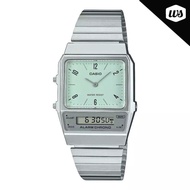[Watchspree] Casio Vintage Style Analog-Digital Dual Time Stainless Steel Band Watch AQ800E-3A AQ-80