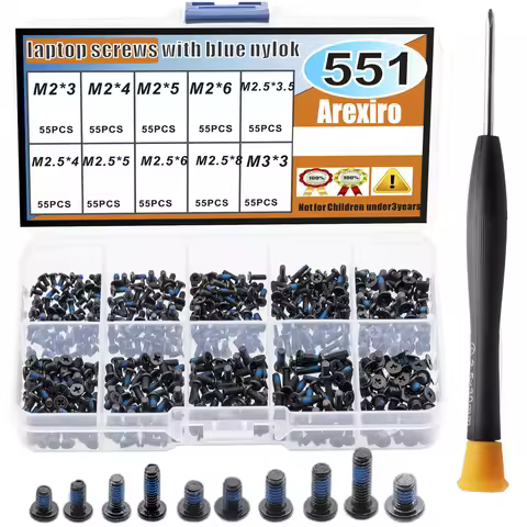 500pcs M2 M2.5 M3 Screw Set Kit, Looseness-proof, Laptop Screws Kit for Repair Computer Electronic H