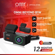 Perakam Dashcam Kereta OMNI BEYOND B1W 2K Dashcam Depan DVR 1440P Dash Cam