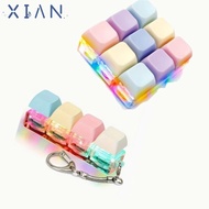 XIANEE Fidget Keychain, DIY Keyboard Keycap Finger Keyboard Cap,  2/4/9 Keys Keys Button Relief Stre