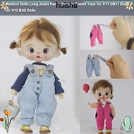 HUISHU Overalls T-shirt Tops, 7 Styles Fashion Dolls Long Jeans Pants, Kids Toys Casual Wears DIY Ha