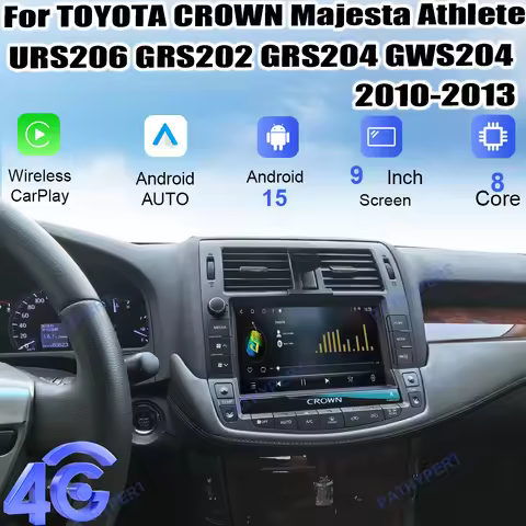 Android 15 Carplay For TOYOTA CROWN Majesta Athlete URS206 GRS202 GRS204 GWS204 2010-2013 AutoRadio 