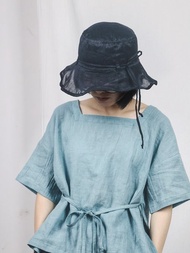 苧麻超透氣遮陽帽漁夫帽夏款防曬帽