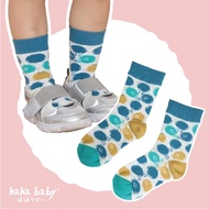 [hahababy] Blue Green Dots-Children's Casual Socks