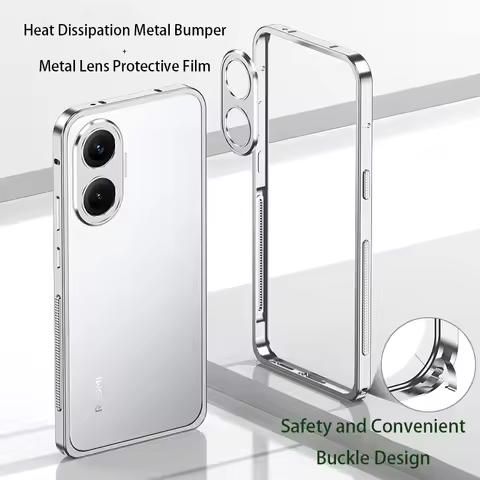 Aluminum Alloy Cooling Bumper Case For Redmi Turbo 4 POCO F7 X7 Pro Metal Camera Protective Film Hea