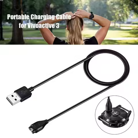1m USB Charging Cable Watch Charger for Garmin Fenix 6S 6 5 Plus 5X Vivoactive 3 with Good Anti-jamm