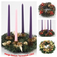 LILIN Christmas Advent Wreath Decoration 4 Candles 30cm Traditional/ Iron ConePine