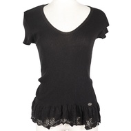 Pre-owned CHANEL short-sleeved Coco Mark summer knit P28461K00111 06P cotton and nylon, made in Fran