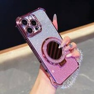 17 เคสโทรศัพท์กันกระแทก + สายคล้องคอไข่มุกสีชมพูเงางาม + กระจกแต่งหน้าทรงกลมสีชมพูเงางาม + เคสโทรศัพ