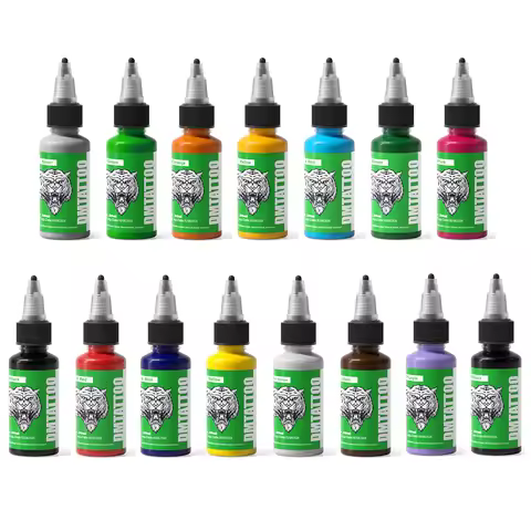 DM 30ml Tattoo Ink 15 Colors Natural Plant Extract Pigment Body Painting Long Lasting No Color Loss 