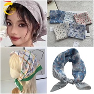 Subei1 Silk Hair Scarf - 58x58cm Floral Print, Versatile Accessory