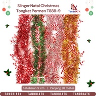 HIJAU [1 Dozen/s 12 Pcs] Christmas Slinger Xmas Green Snow Candy T888-9 Thickness 9 CM Length 1.8M |