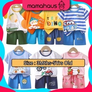 (3m-5years) Set Baju Budak Lelaki Perempuan Kids Short Sleeve Tshirt Summer Wear