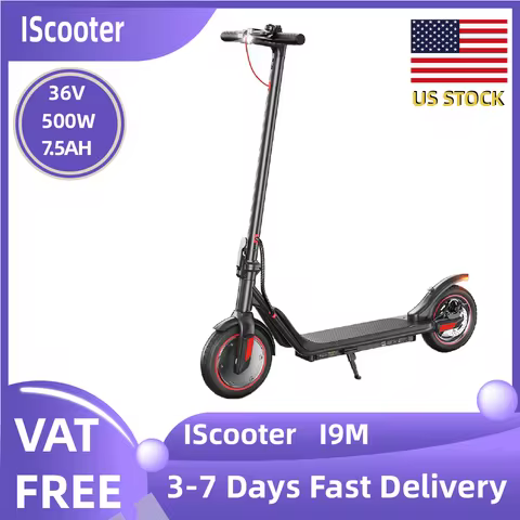 IScooter i9M 500W Motor 36V 7.5 AH City Electric Scooter Adult Men Electric Scooter 10 Inch Tire Fol
