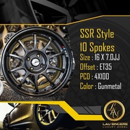 SSR Style 10 Spokes 16 X 7.0JJ 4X100 Gunmetal