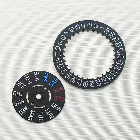 Black English NH35 NH36 Date Wheel Dial Fits NH35 NH36 Automatic Movement Crown at 3.0 or 3.8 Oclock
