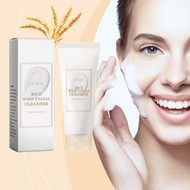 Rice Whip Facial Cleanser Rice Facial Cleanser Deep Cleansing Moisturizing Foamy Face Wash for Brigh