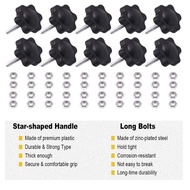 M5/M6/M8 Hex Star Knob Sets Male Thread Clamp Knob Screws Hand Tighten Knob Quick Release Replacemen