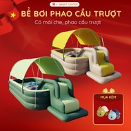 KAW Swimming Pool Float Slide - Anti-Slip Bottom, Sunshade, Foldable Slide, Safe for Children