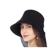 UV Cut Sun Shake Hat Women Spring Summer UV Measure Small Face Suit If Big Fashion (Black)