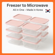 [Made in Korea] SimpleCook Freezer & Microwave Food Container Set Indie Pink – 400ml / 600ml (4pcs)