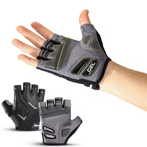 Summer Half Finger Mountain Road Bike Gloves Black Liquid Silicone Shock Absorbent Breathable Wear R