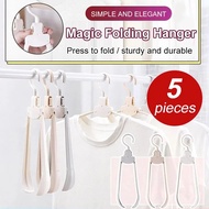 【5pcs Fold Freely Can Hang Anything】Automatic Rebound Widening Magic Hanger【1秒收衣 啥都能挂】自动回弹加宽魔术衣架