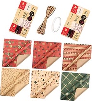 ORFOFE 1 Set Christmas Diy Set Festival Gift Wrapper Retro Gifts Book Stickers Diy Paper Craft Santa Suit Brown Craft Paper Wrapping Paper Xmas Wrapping Paper Kraft Paper Crafts